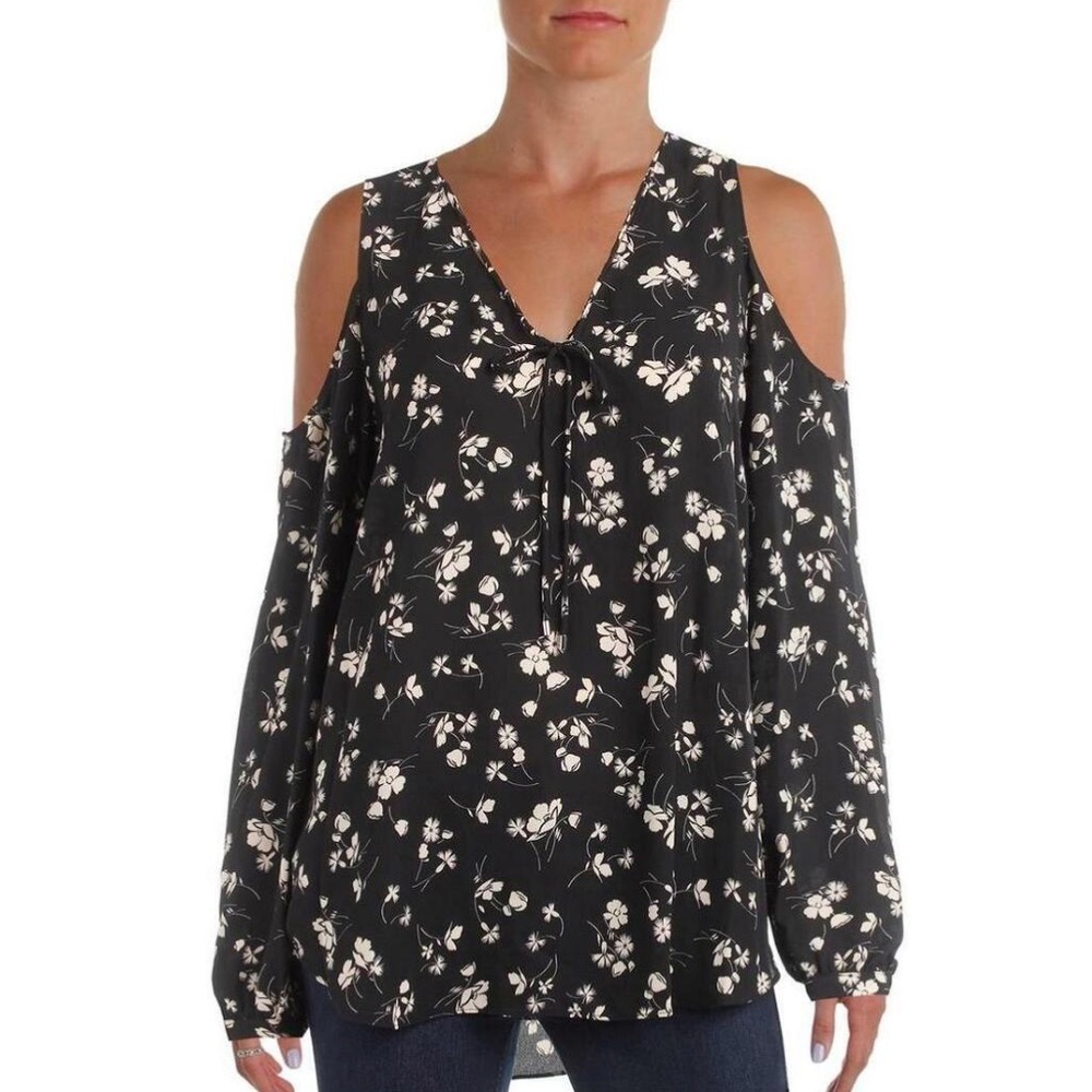 Ralph Lauren Black Floral Cold Shoulder blouse